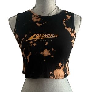 Grunge John Gult Distressed Los Angeles Crop Top